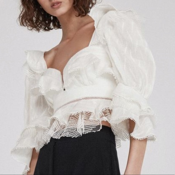 acler basque ruffle top